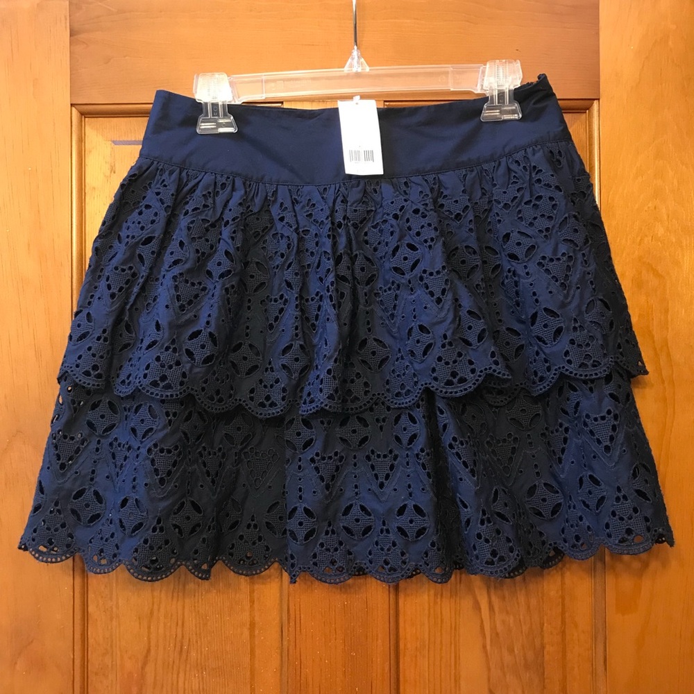 Banana Republic Navy Eyelet Skirt